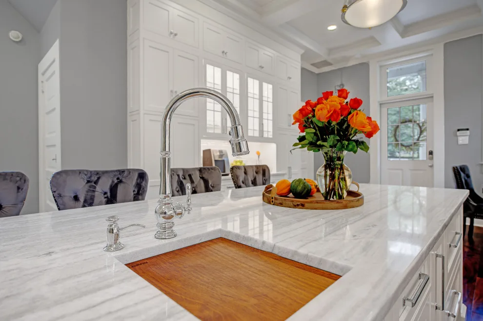 Beaded Inset Kitchen with Coffered Ceiling in Brighton by Main Line Kitchen Design - Photo 24
