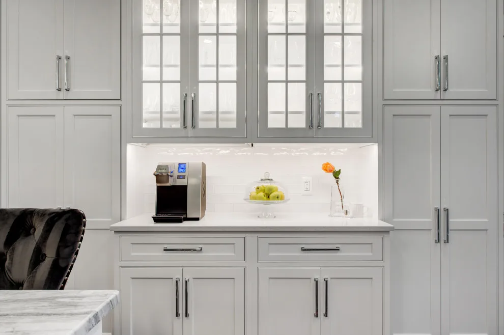 Beaded Inset Kitchen with Coffered Ceiling in Brighton by Main Line Kitchen Design - Photo 26