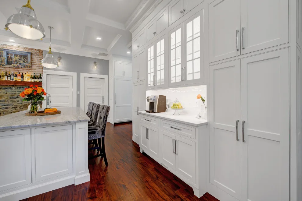 Beaded Inset Kitchen with Coffered Ceiling in Brighton by Main Line Kitchen Design - Photo 6