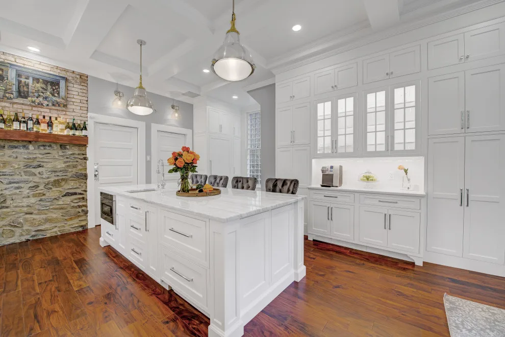 Beaded Inset Kitchen with Coffered Ceiling in Brighton by Main Line Kitchen Design - Photo 13