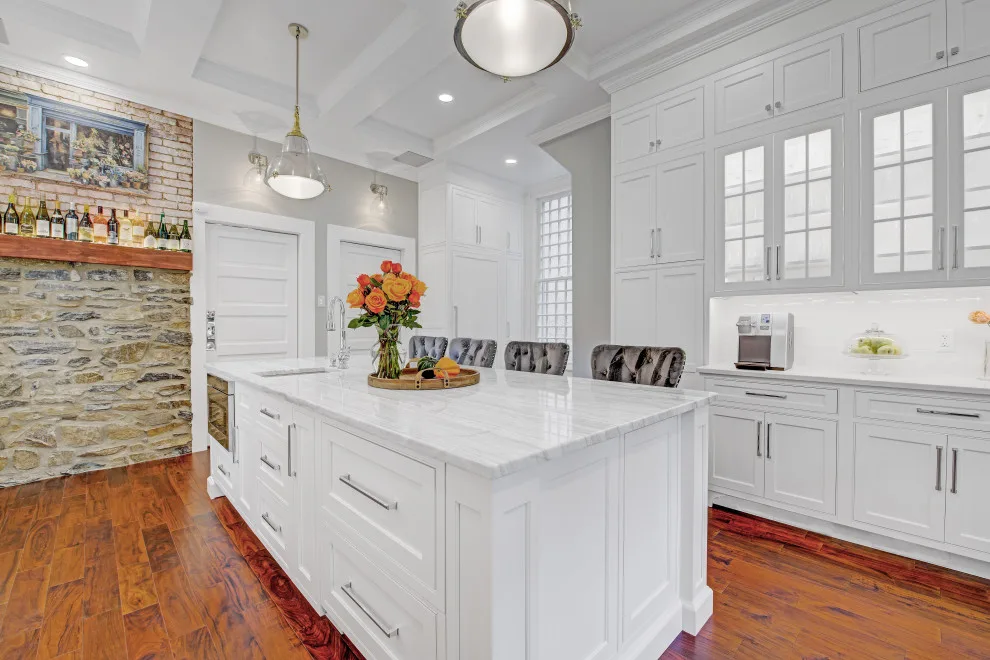 Beaded Inset Kitchen with Coffered Ceiling in Brighton by Main Line Kitchen Design - Photo 4