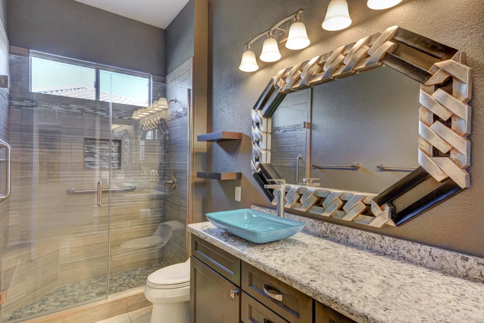 Contemporary Mediterranean Guest Bathroom in Anthem by Las Vegas Remodel & Construction - Photo 6