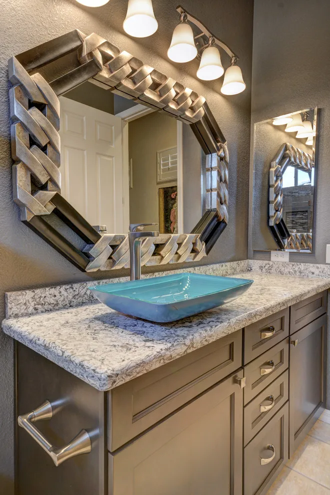 Contemporary Mediterranean Guest Bathroom in Anthem by Las Vegas Remodel & Construction - Photo 3