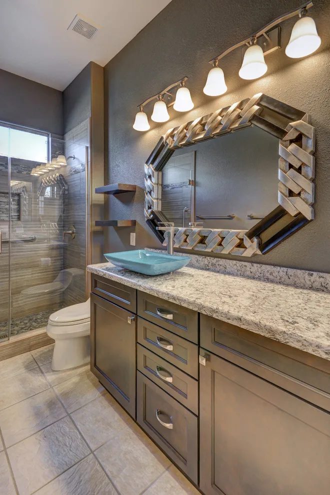 Contemporary Mediterranean Guest Bathroom in Anthem by Las Vegas Remodel & Construction - Photo 7