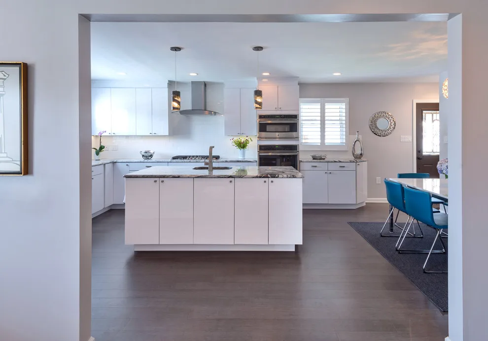 Modern Kitchen with White Laminate Cabinetry by Main Line Kitchen Design - Photo 13