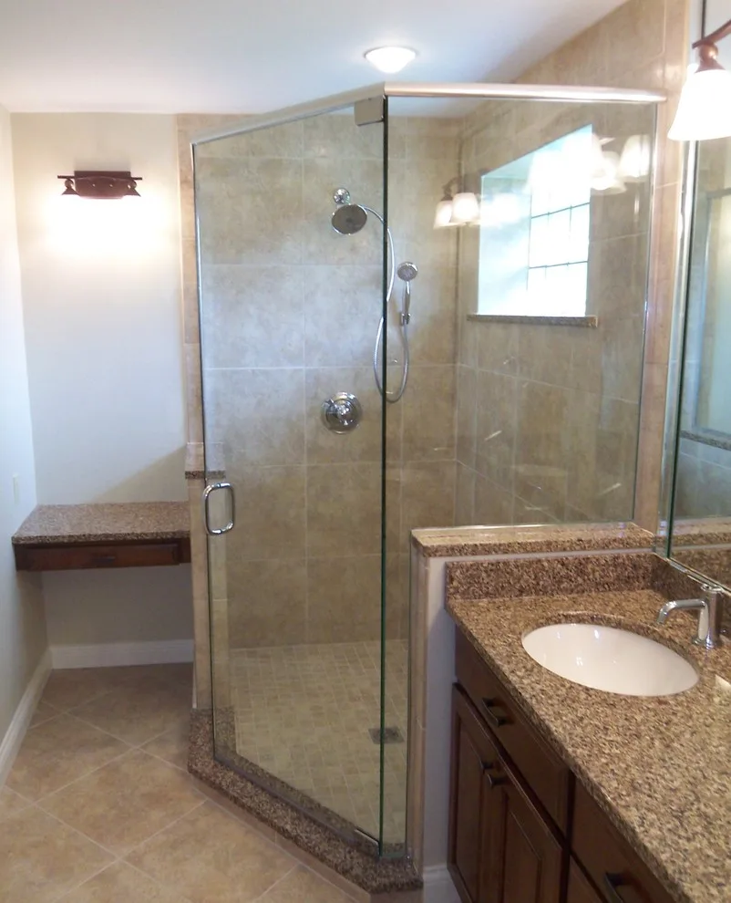 Framed glass shower by Remodeling And Painting Experts Inc. - Photo 2
