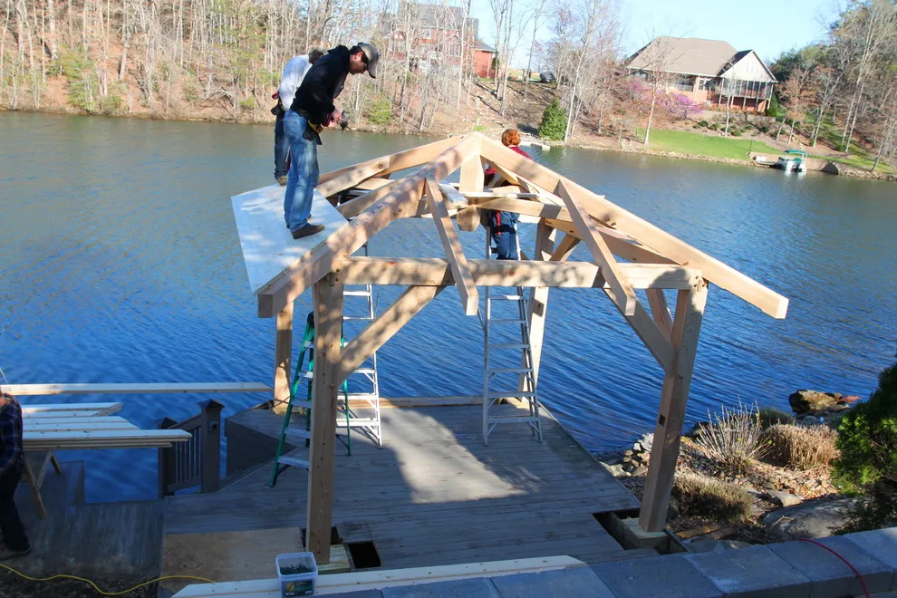 East Tennessee Baldcypress Timber Frame Pavilion by Homestead Timber Frames - Photo 16
