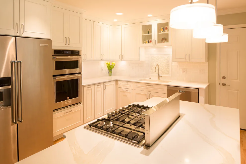 Andover Road White Transitional Kitchen by Alpha Design + Build - Photo 2