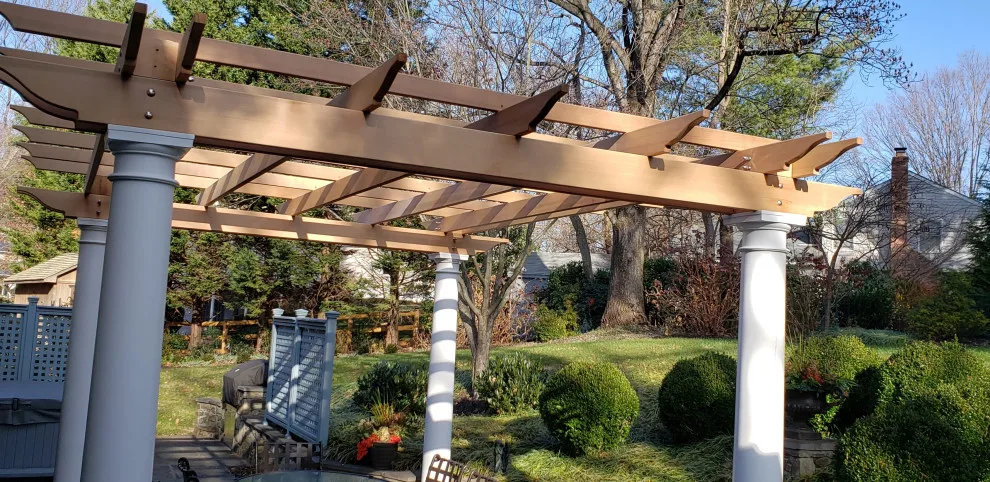 Tuscan Columned Cedar Pergola by Maddrix Contracting LLC - Photo 3