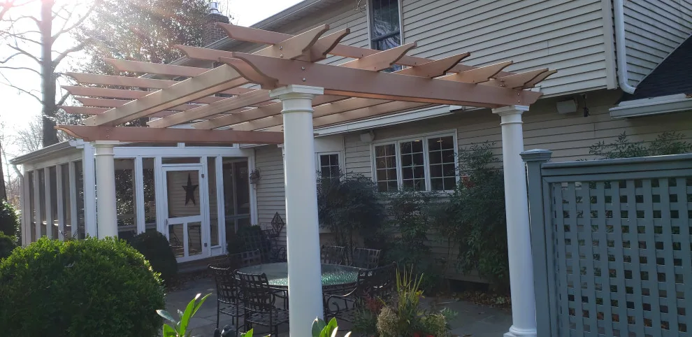 Tuscan Columned Cedar Pergola by Maddrix Contracting LLC - Photo 6