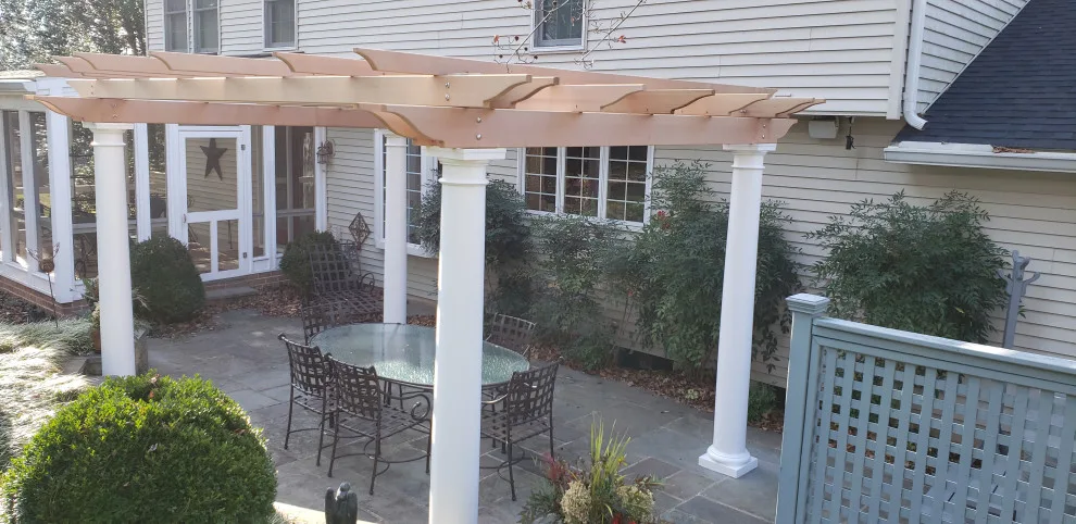 Tuscan Columned Cedar Pergola by Maddrix Contracting LLC - Photo 2