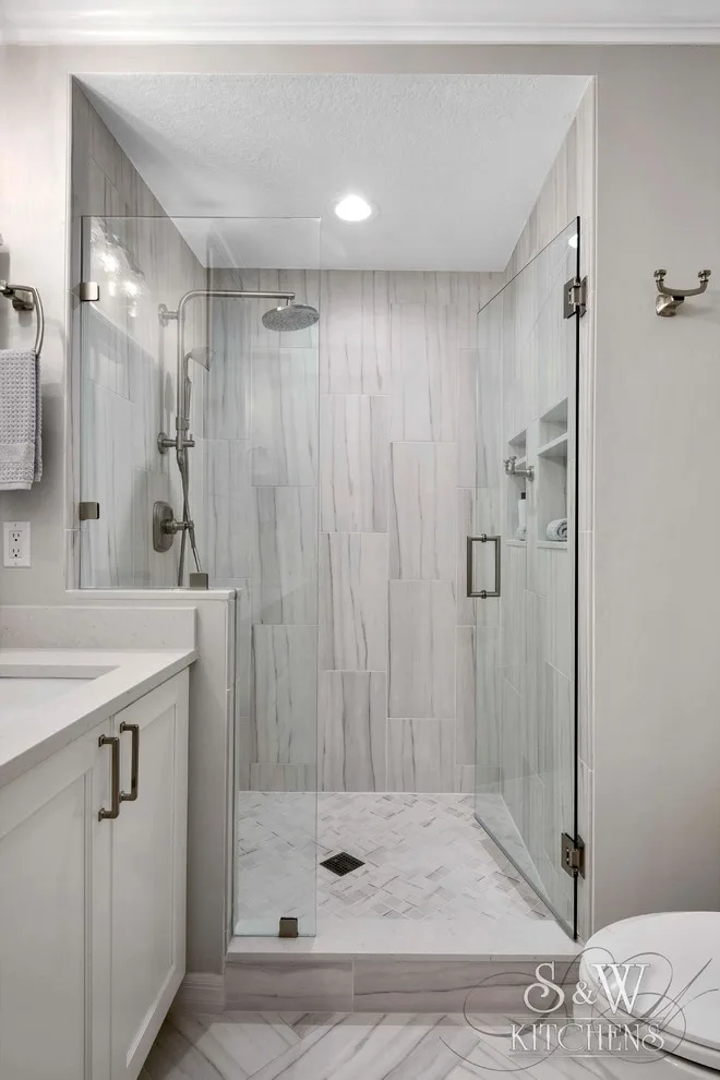 Timeless White and Gray Master Bath Design by Sarah Kraus Bartelson - S&W Kitchens - Photo 6