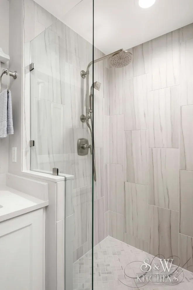 Timeless White and Gray Master Bath Design by Sarah Kraus Bartelson - S&W Kitchens - Photo 12