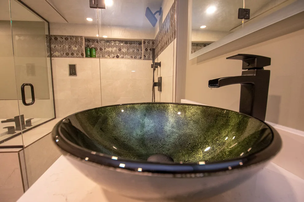 Modern Bathroom Suite with Sauna by EdgeWork Design Build - Photo 16