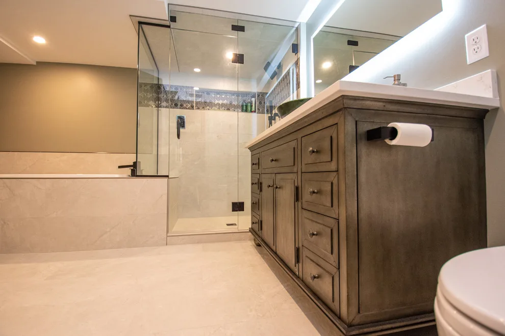 Modern Bathroom Suite with Sauna by EdgeWork Design Build - Photo 2