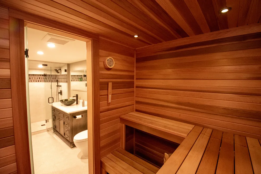 Modern Bathroom Suite with Sauna by EdgeWork Design Build - Photo 21