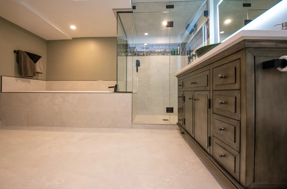 Modern Bathroom Suite with Sauna by EdgeWork Design Build - Photo 18