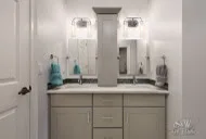 Modern Children's Jack & Jill Bathroom by Sarah Kraus Bartelson - S&W Kitchens - Photo 9