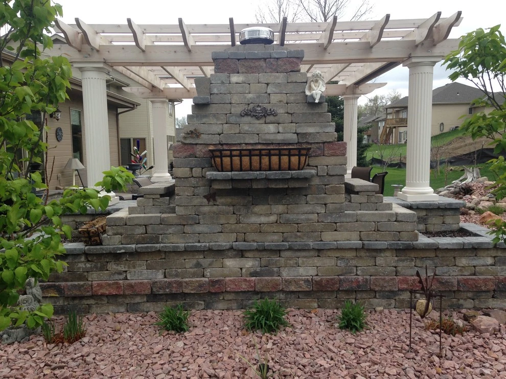 Paver Patio with Fire Place and Pond by Flash-N-Reds Inc - Photo 3