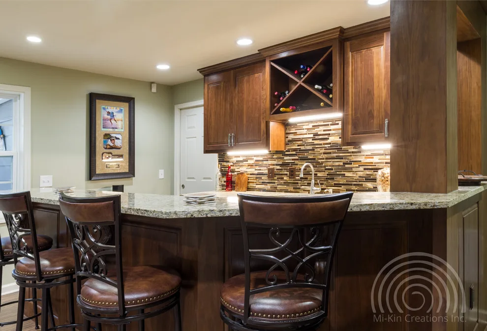 Contemporary Irish Pub Basement Renovation by Mi-Kin Creations, Inc. - Photo 12