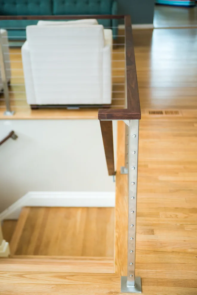 Stainless Steel Cable and Walnut Handrail Project by Labra Design Build - Photo 2