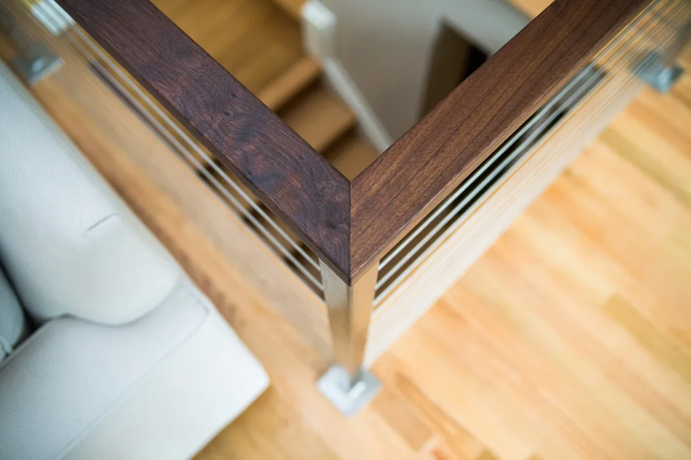 Stainless Steel Cable and Walnut Handrail Project by Labra Design Build - Photo 4