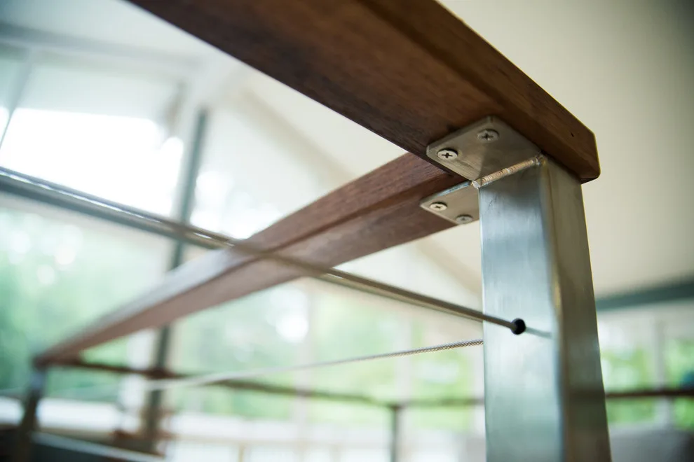 Stainless Steel Cable and Walnut Handrail Project by Labra Design Build - Photo 5