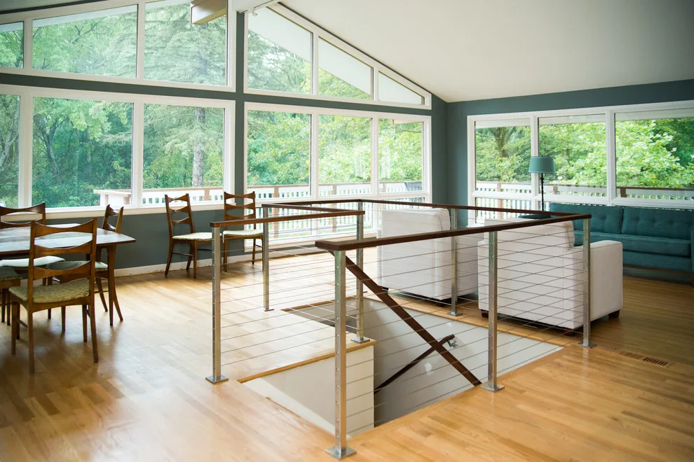 Stainless Steel Cable and Walnut Handrail Project by Labra Design Build - Photo 7