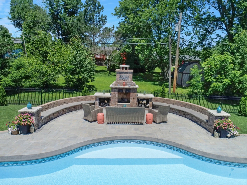 Paver Pool Deck & Fire Place by Lambs Lawn Service & Landscaping - Photo 2