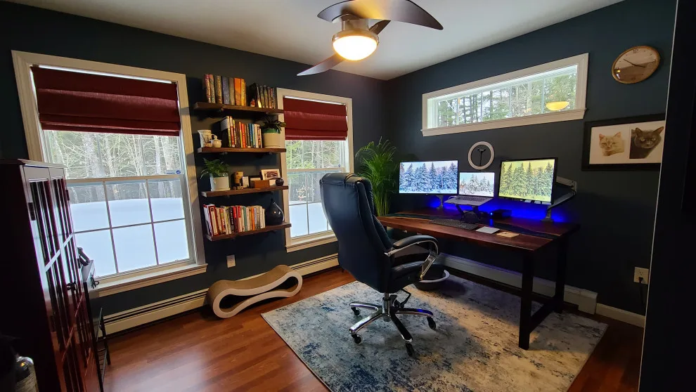 Mossy Teal River Desk with Black Walnut Live Edge by The Ole Wood Shack - Photo 2