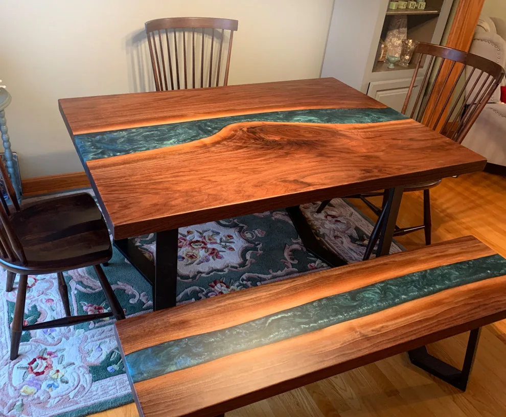 Live Edge River Dining Set with Black Walnut by The Ole Wood Shack - Photo 3