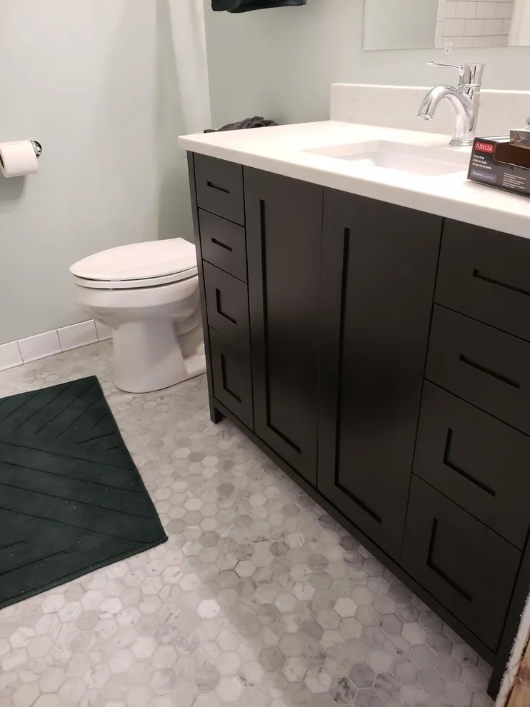 Elegant Monochrome Bathroom by CJC Carpentry, LLC - Photo 5