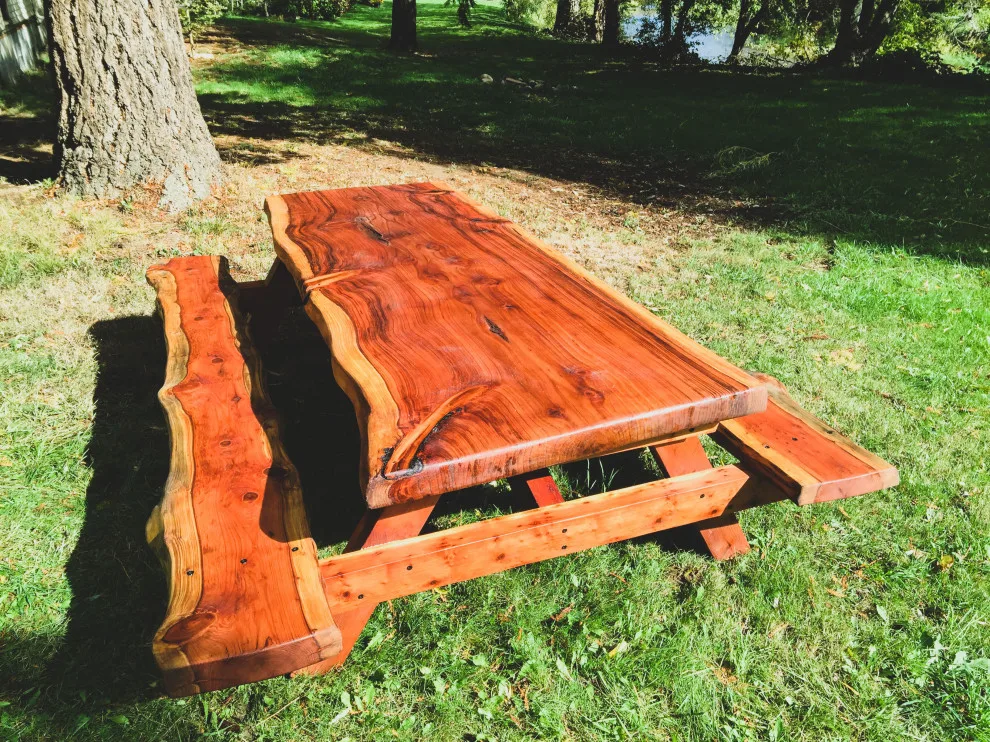 Reclaimed Slab Picnic Tables by Santa Cruz Timber Works - Photo 3