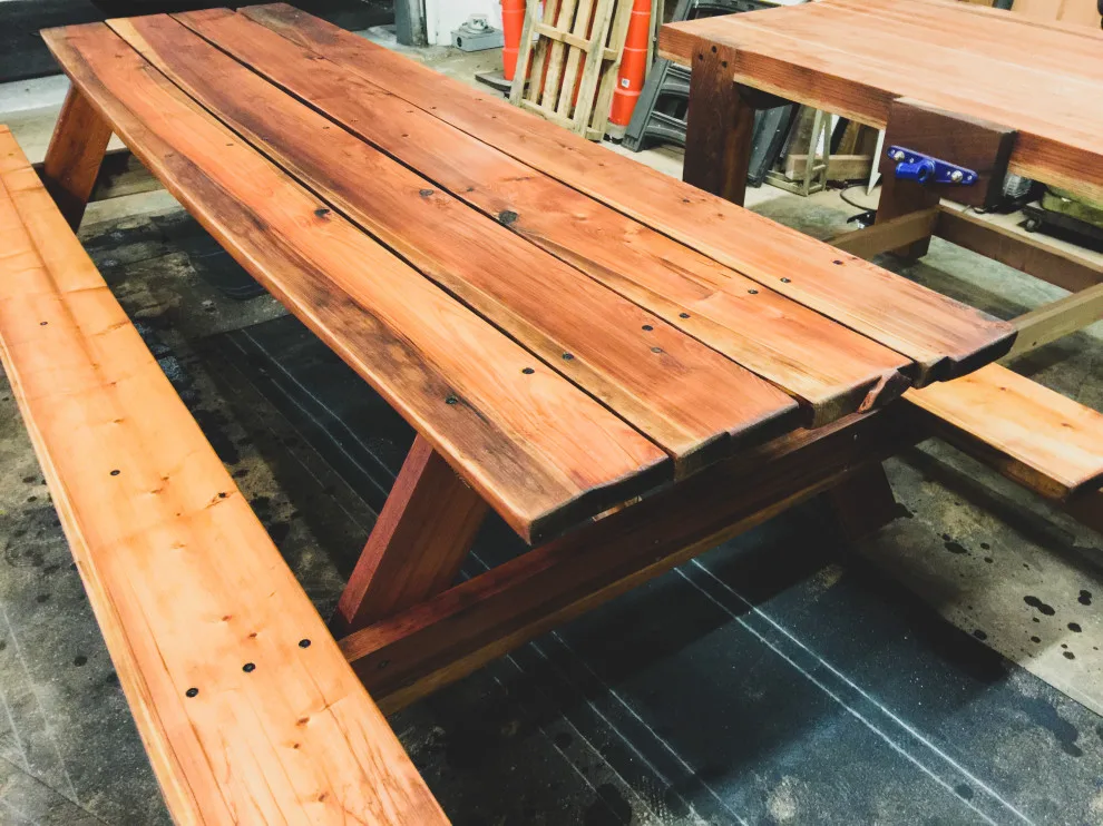 Reclaimed Slab Picnic Tables by Santa Cruz Timber Works - Photo 2