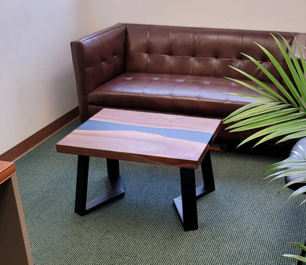 Blue Resin River Walnut Coffee Table by The Ole Wood Shack - Photo 2