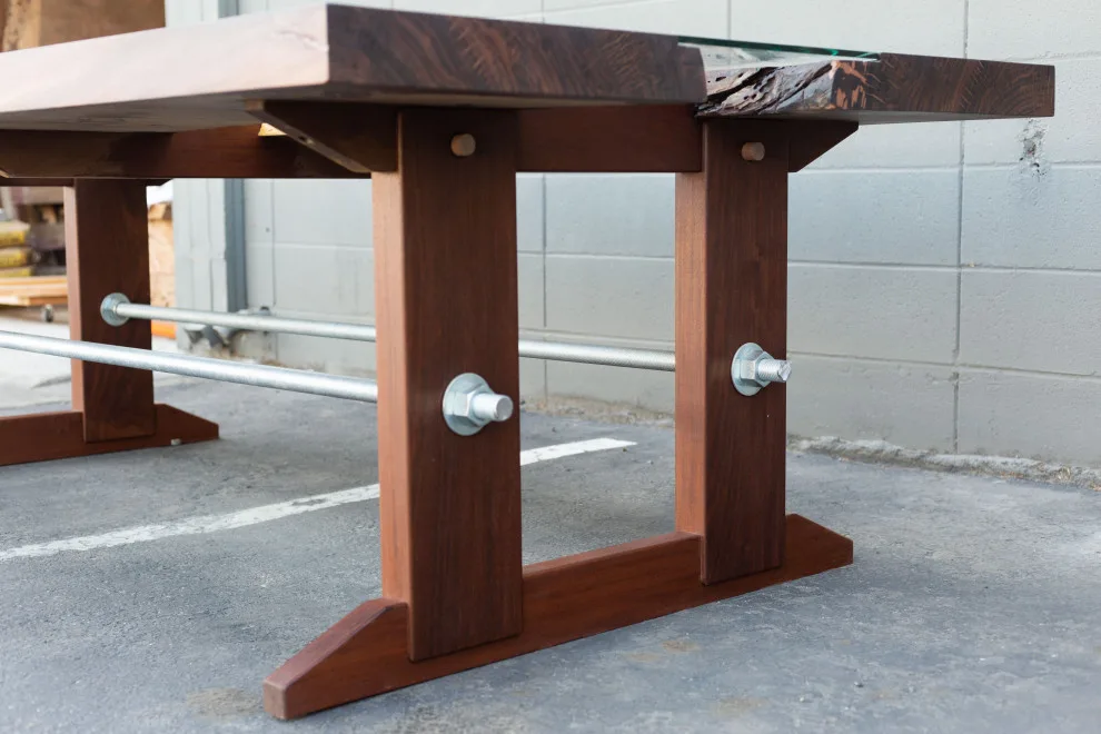 River Table with Walnut Slab by Santa Cruz Timber Works - Photo 14
