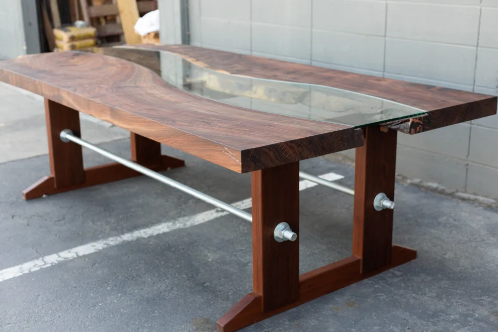 River Table with Walnut Slab by Santa Cruz Timber Works - Photo 15