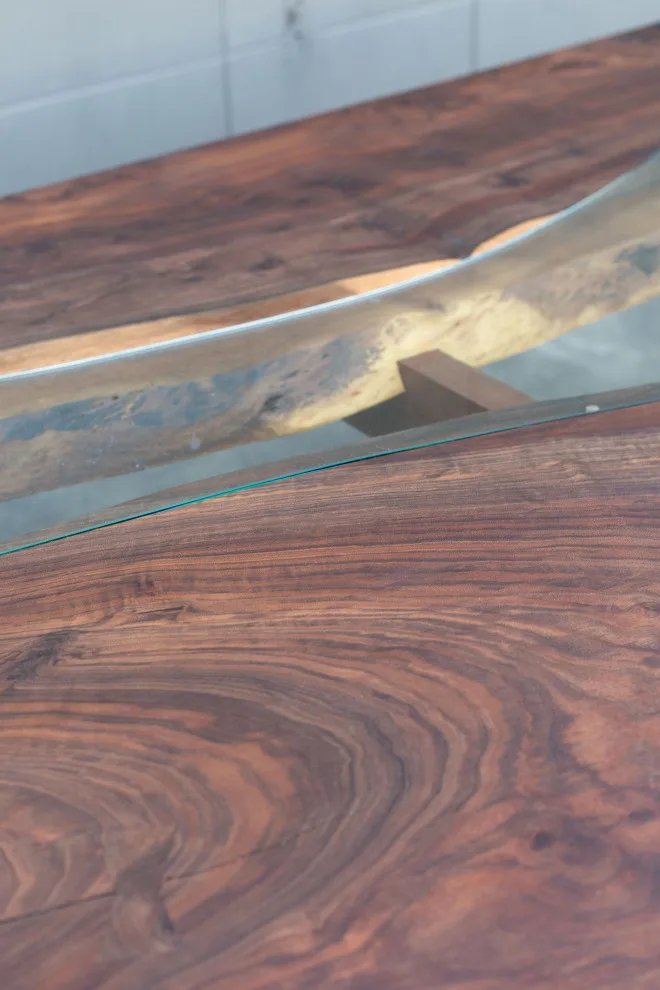 River Table with Walnut Slab by Santa Cruz Timber Works - Photo 6