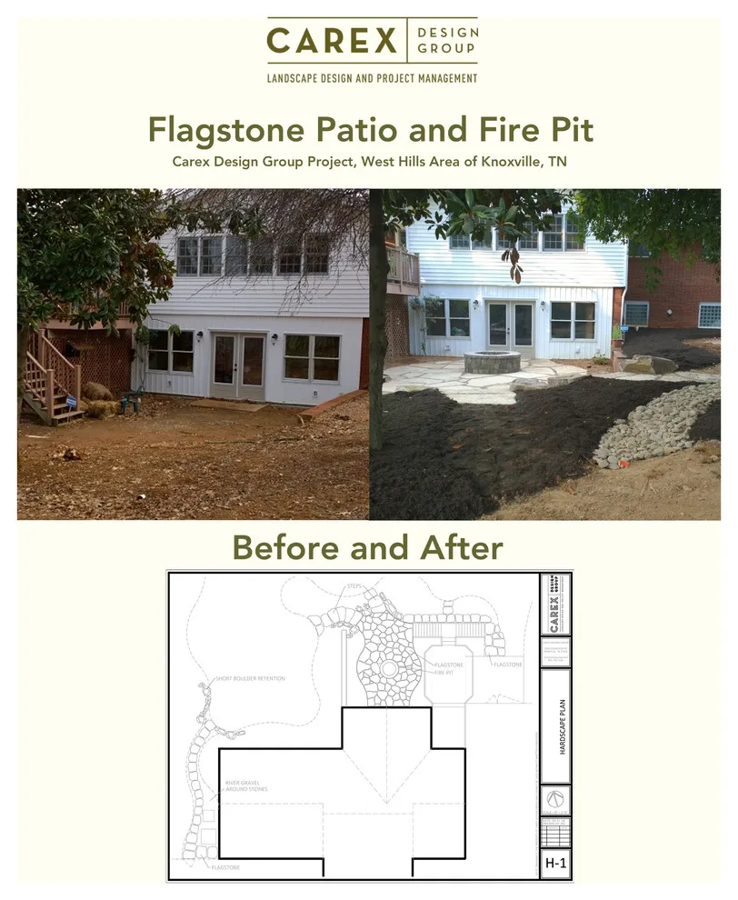 Knoxville, TN Flagstone Patio and Fire Pit by Carex Design Group - Photo 2
