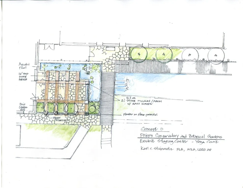 Phipps Conservatory - Exhibit Structure - Yoga Garden - Conceptual Design by Karl Steinmetz Landscape Architect - Photo 4