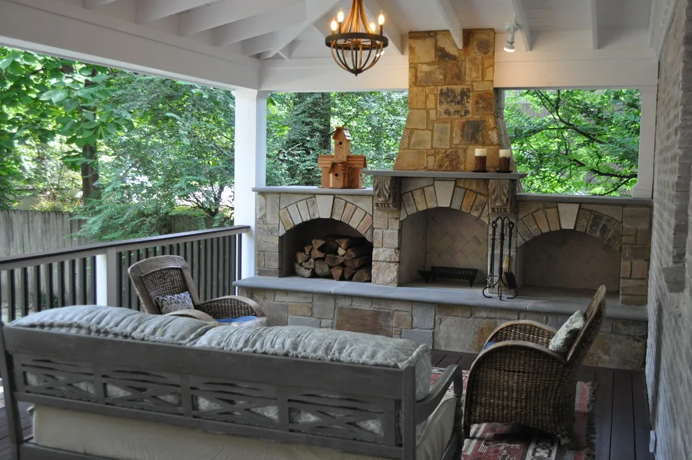 Enclosed Composite Deck with Elegant Outdoor Fireplace by Covenant Pool And Landscape - Photo 15