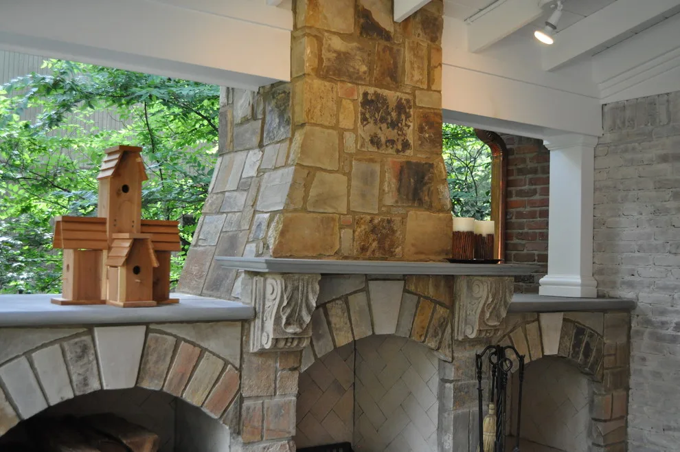 Enclosed Composite Deck with Elegant Outdoor Fireplace by Covenant Pool And Landscape - Photo 7