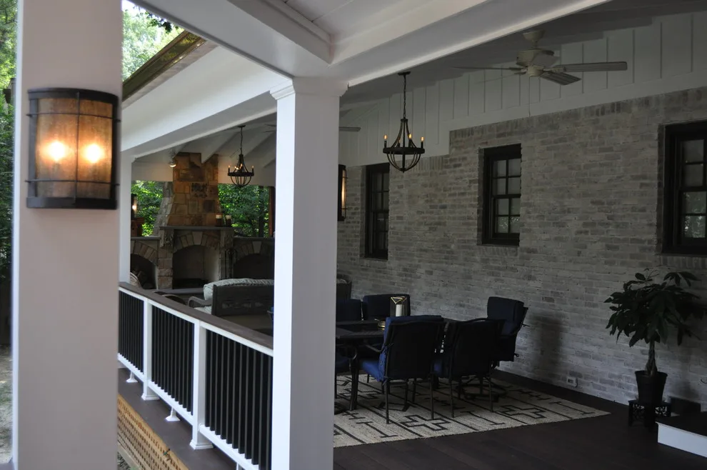 Enclosed Composite Deck with Elegant Outdoor Fireplace by Covenant Pool And Landscape - Photo 16