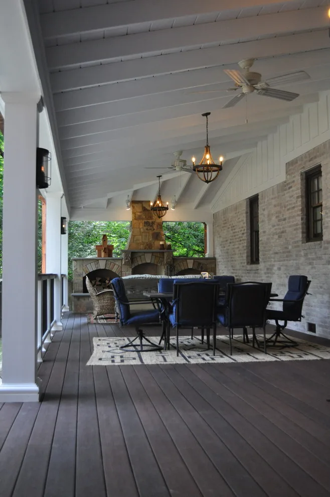 Enclosed Composite Deck with Elegant Outdoor Fireplace by Covenant Pool And Landscape - Photo 6