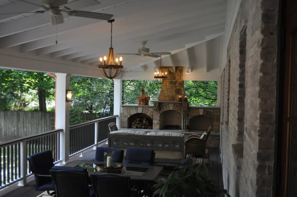 Enclosed Composite Deck with Elegant Outdoor Fireplace by Covenant Pool And Landscape - Photo 10