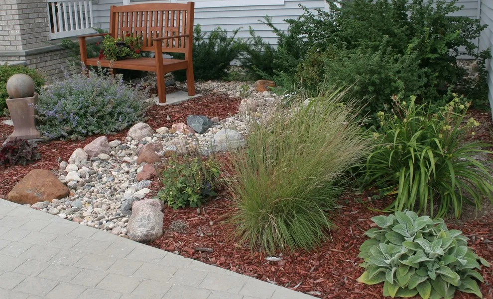 Front Entrance Dry Stream Bed Garden by Stony Creek Landscapes - Photo 2