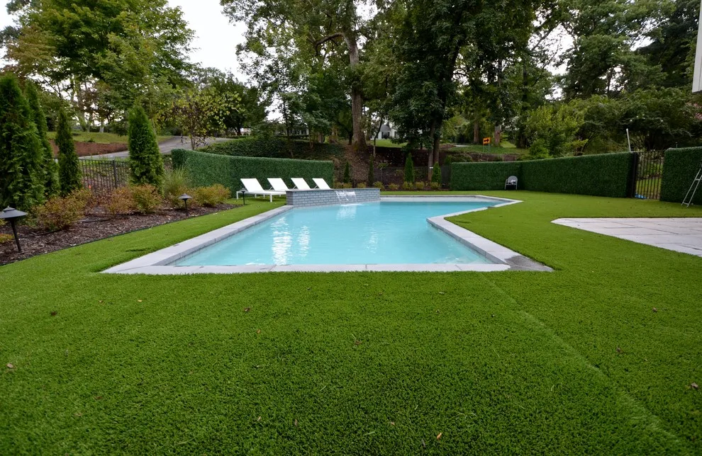 Contemporary Pool with Synthetic Grass and Boxwood by The Easy Gardener - Photo 5