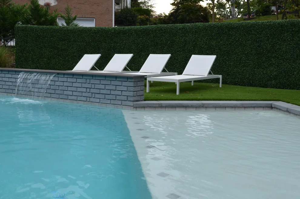 Contemporary Pool with Synthetic Grass and Boxwood by The Easy Gardener - Photo 9