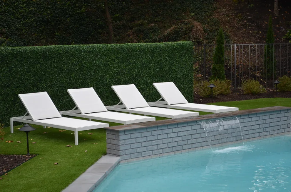Contemporary Pool with Synthetic Grass and Boxwood by The Easy Gardener - Photo 6