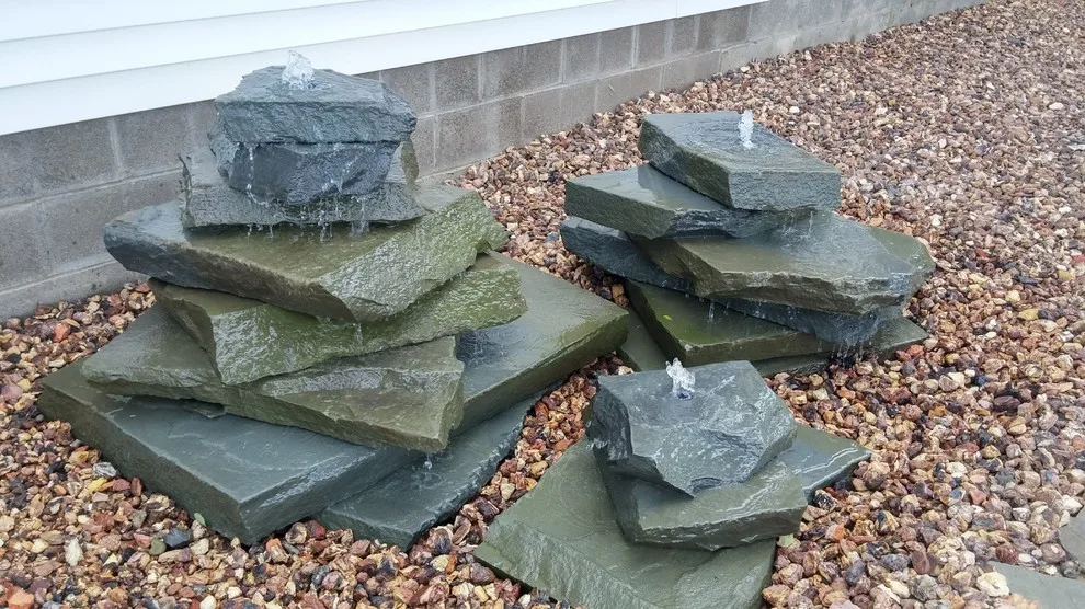 Custom Fire Pit and Natural Stone Patio by Twin Oaks Lawn And Landscape, Inc. - Photo 2